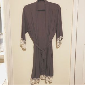 Gray lace robe